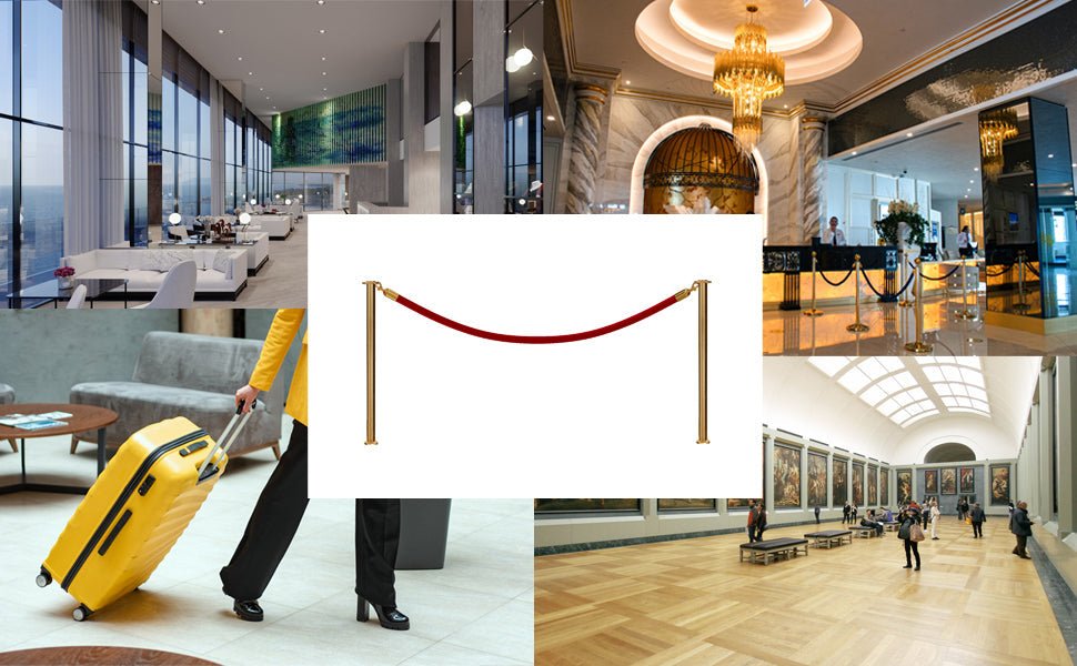 Flat Top Rope Stanchion with Fixed Base - Montour Line CXLineF - Crowd Control Warehouse