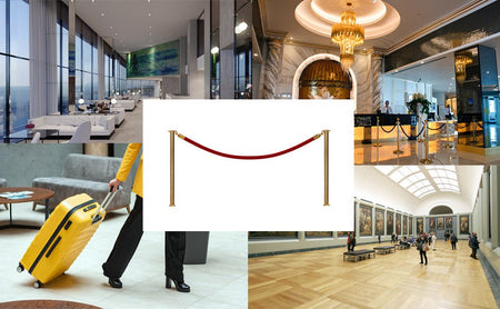 Flat Top Rope Stanchion with Fixed Base - Montour Line CXLineF - Crowd Control Warehouse