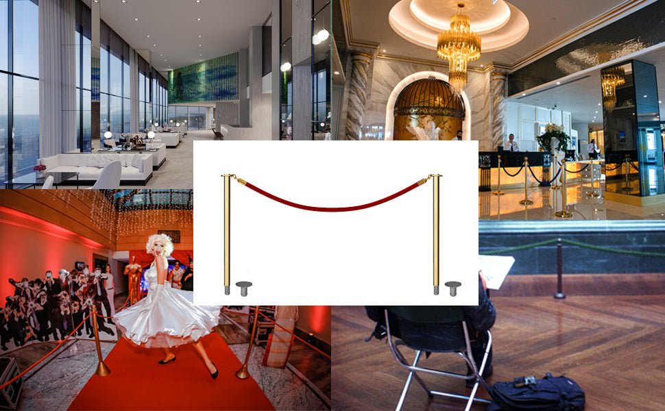 Flat Top Rope Stanchion with Removable Base - Montour Line CXlineR - Crowd Control Warehouse