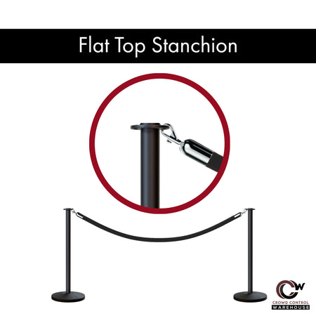 Flat Top Rope Stanchion with Sloped Base - Montour Line CLine - Crowd Control Warehouse