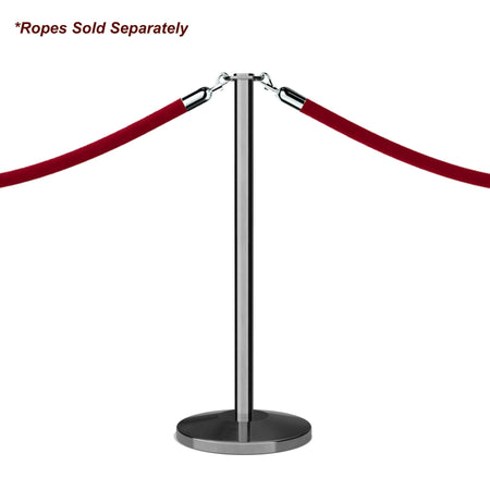 Flat Top Rope Stanchion with Sloped Base - Montour Line CLine - Crowd Control Warehouse