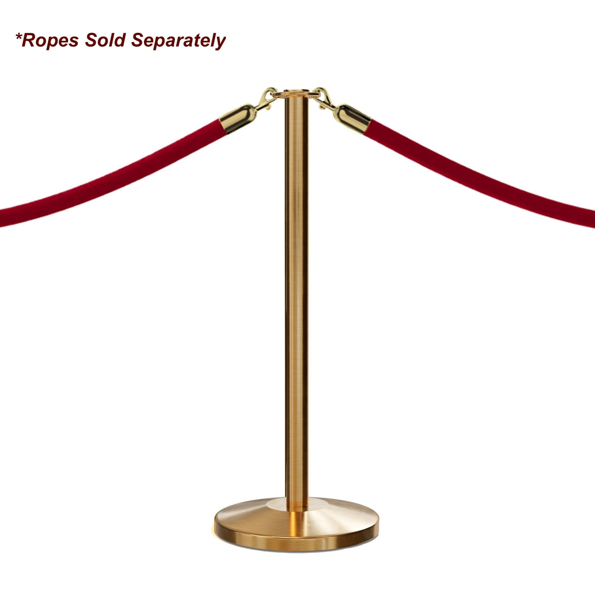 Flat Top Rope Stanchion with Sloped Base - Montour Line CLine - Crowd Control Warehouse