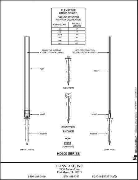 Flexstake Highway Delineators Ground Mount 600 Series - Crowd Control Warehouse