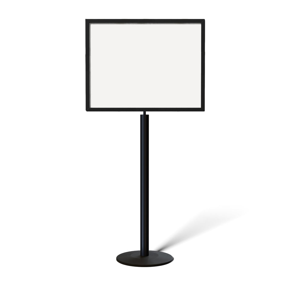 Floor Standing Sign Frame, Black Post, Steel Low Profile Base – Crowd ...