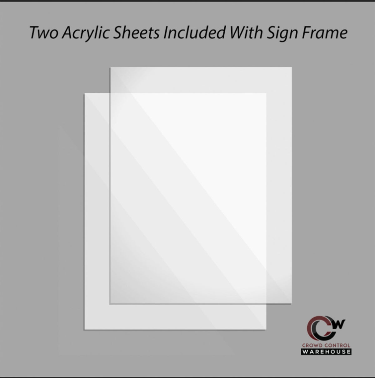 Floor Standing Sign Frame with Sloped Base - CCW Series SFFS - 100 - Crowd Control Warehouse