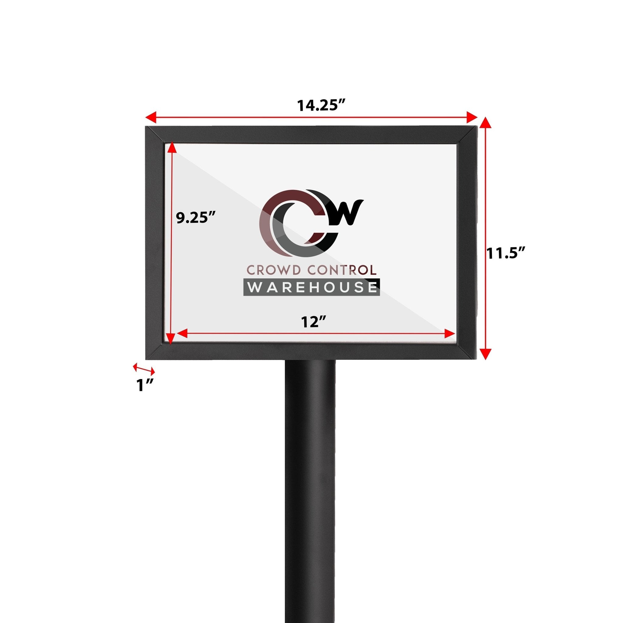 Floor Standing Sign Frame with Sloped Base - CCW Series SFFS - 100 - Crowd Control Warehouse