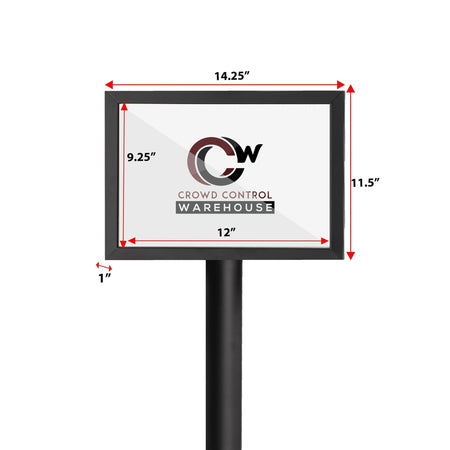 Floor Standing Sign Frame with Sloped Base - CCW Series SFFS - 100 - Crowd Control Warehouse