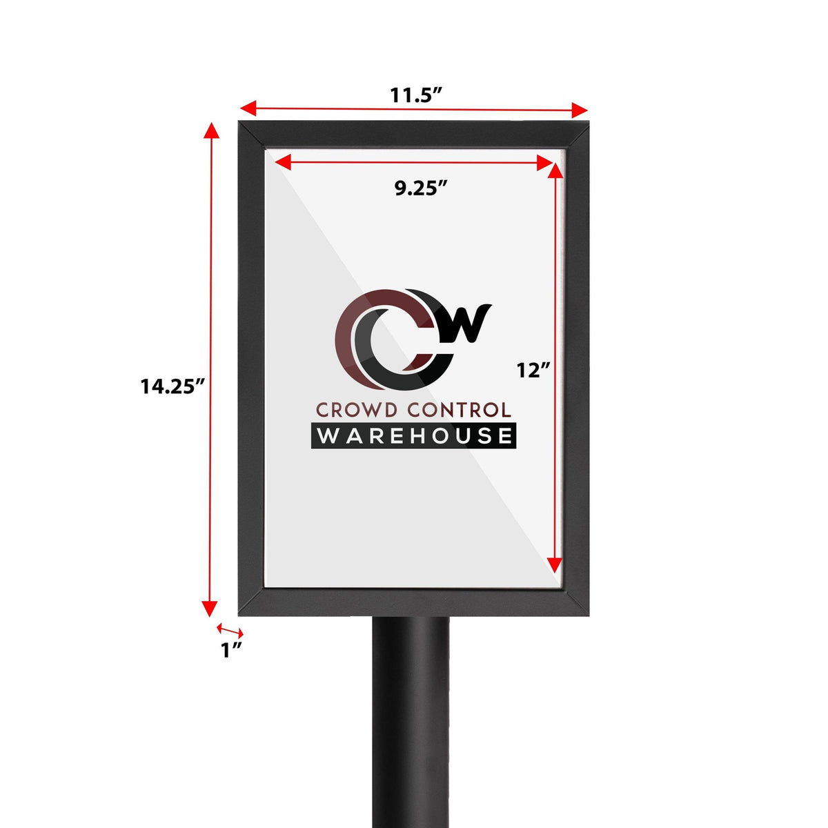 Floor Standing Sign Frame with Sloped Base - CCW Series SFFS - 100 - Crowd Control Warehouse