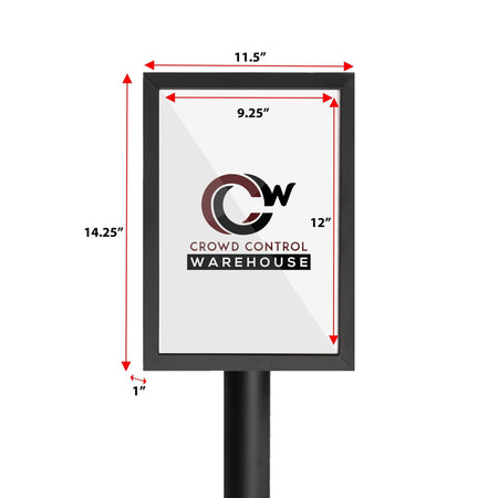 Floor Standing Sign Frame with Sloped Base - CCW Series SFFS - 100 - Crowd Control Warehouse
