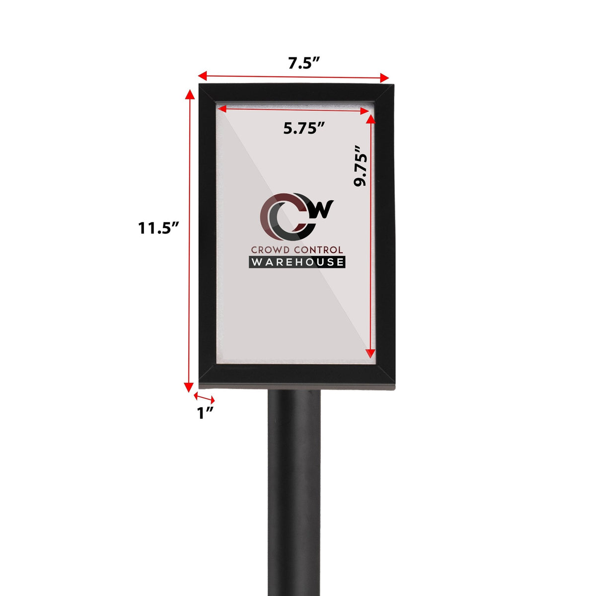 Floor Standing Sign Frame with Sloped Base - CCW Series SFFS - 100 - Crowd Control Warehouse