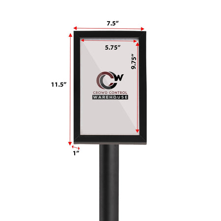 Floor Standing Sign Frame with Sloped Base - CCW Series SFFS - 100 - Crowd Control Warehouse