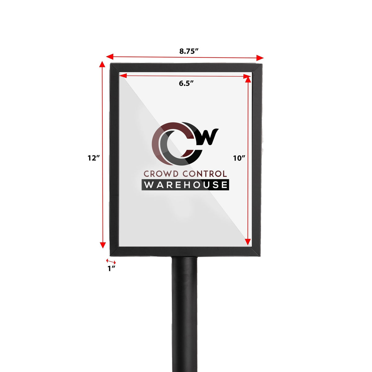 Floor Standing Sign Frame with Sloped Base - CCW Series SFFS - 100 - Crowd Control Warehouse