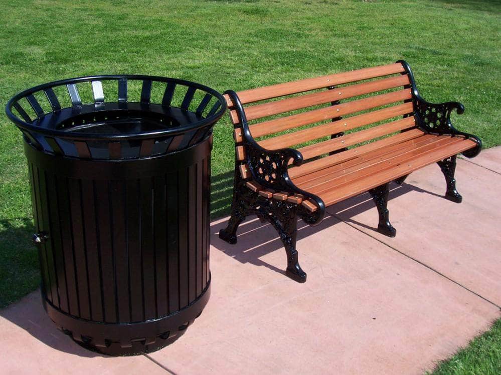 Floral Wood Park Bench - 80 In. - Crowd Control Warehouse