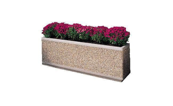 Form Series Large Rectangular Concrete Planter | Reinforced Concrete | Fog Weatherstone | 96