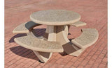 Four Bench Round Concrete Picnic Table - Crowd Control Warehouse