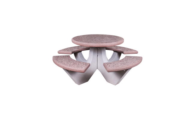 Four Bench Round Concrete Picnic Table - Crowd Control Warehouse