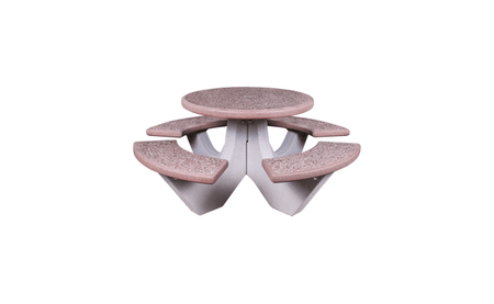 Four Bench Round Concrete Picnic Table - Crowd Control Warehouse