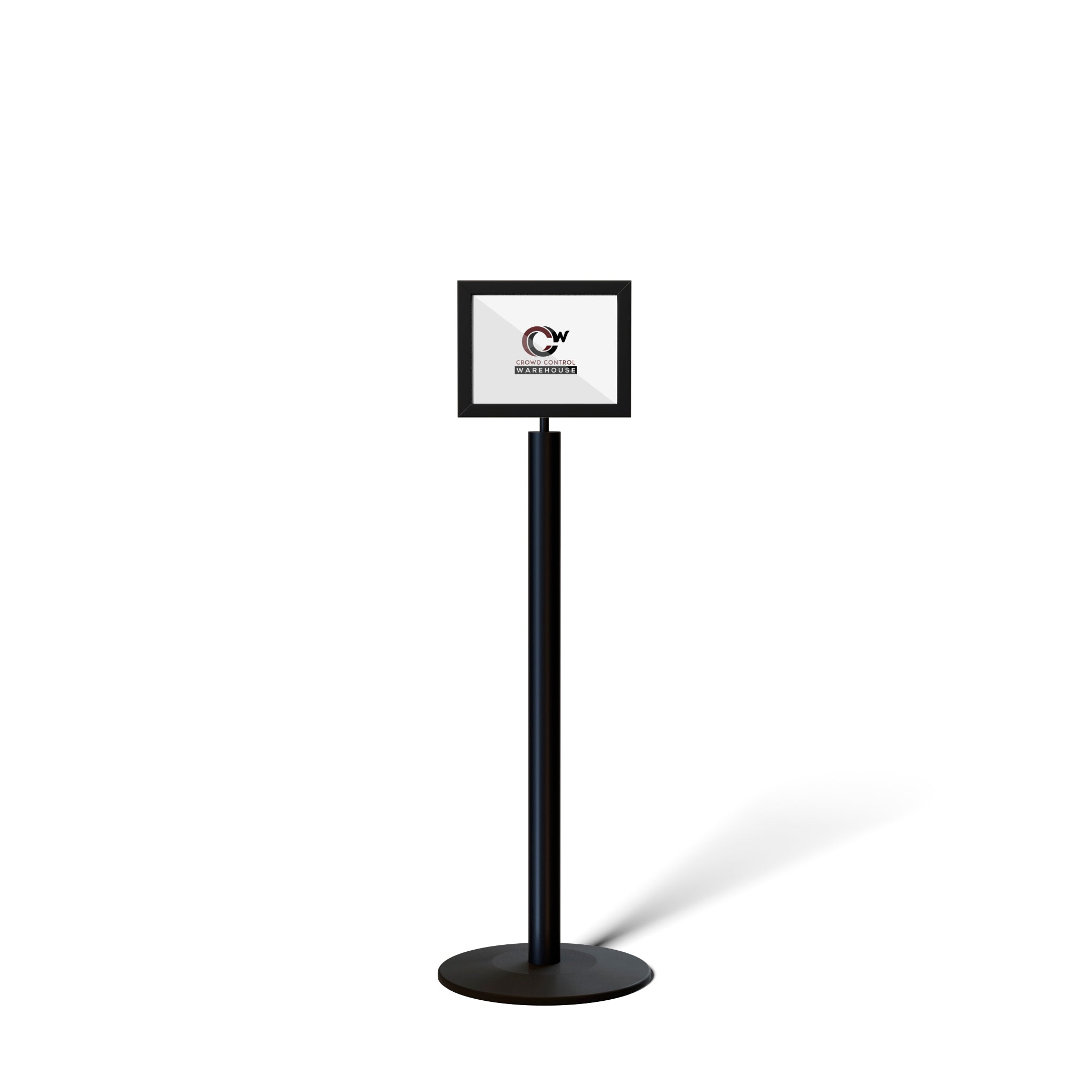 FSX200 Floor Standing Sign Frame, Low profile Base, 8.5 inches by 11 inches Sign Frame - Montour Line FSLine - Crowd Control Warehouse