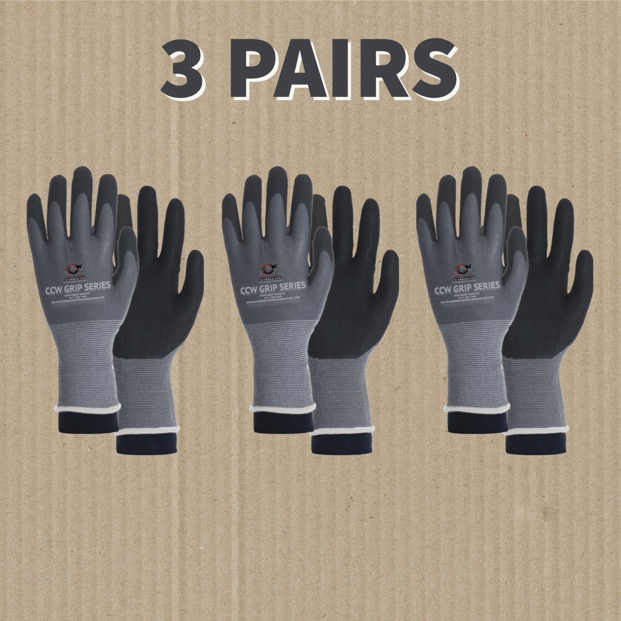 Gripping Gloves, Nylon and Spandex Coated - CCW Grip Series - Crowd Control Warehouse