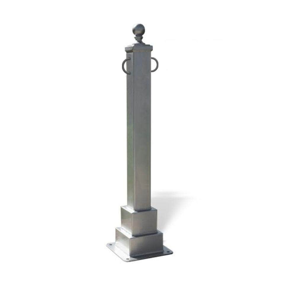 Square Chain Loop Hampton Square Decorative Bollard - 2 Chain Loops - 4 Ft. – Crowd ...