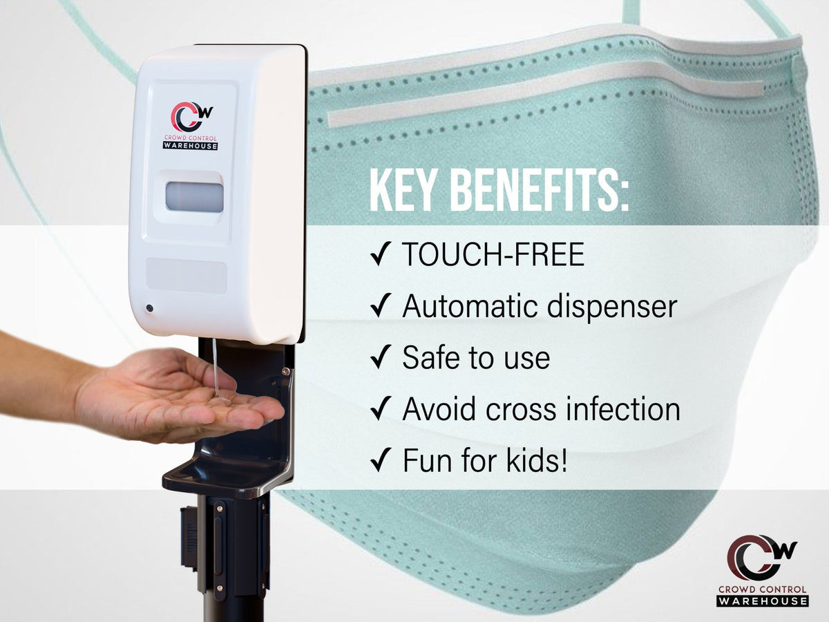 Hand Sanitizer Dispenser for Stanchions - Crowd Control Warehouse
