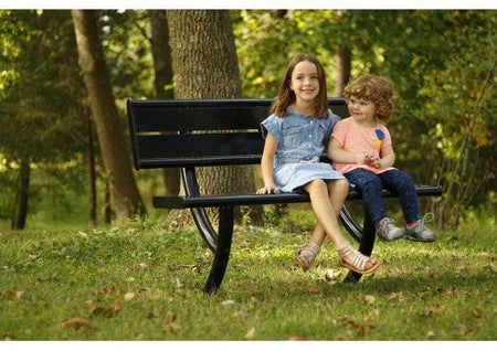 Hartford Park Bench with Slatted Back - Crowd Control Warehouse