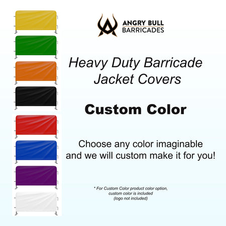 Heavy Duty Barricade Jacket Covers - Angry Bull Barricades - Crowd Control Warehouse
