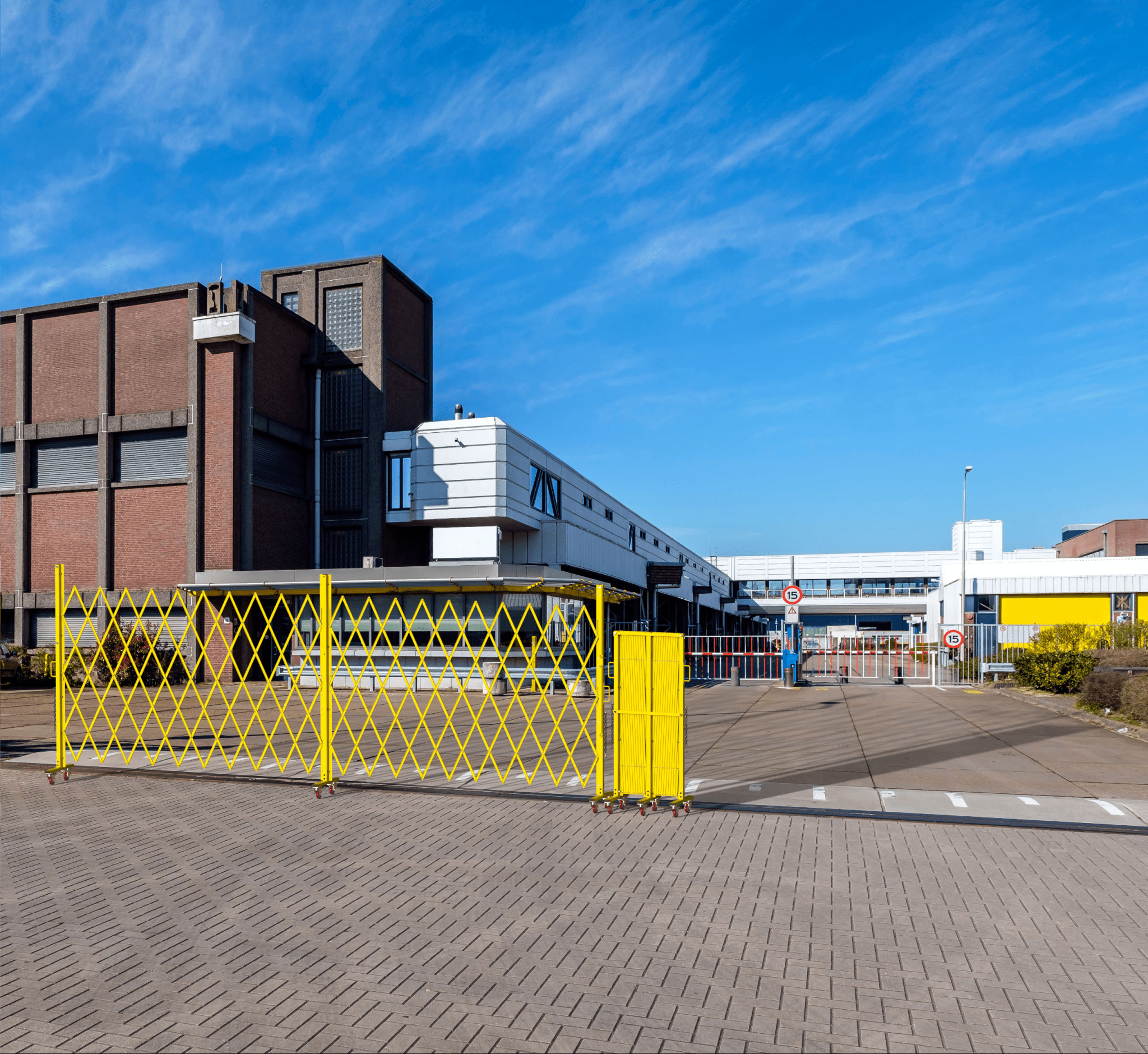 Heavy - Duty Expandable Metal Safety Barriers, 20 Ft. - Trafford Industrial - Crowd Control Warehouse