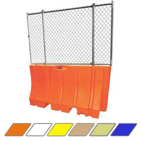 Heavy Duty Jersey Barrier with Fencing Option - 42 in. H x 72 in. L x 24 in. W, 100 - 170 lbs - Crowd Control Warehouse