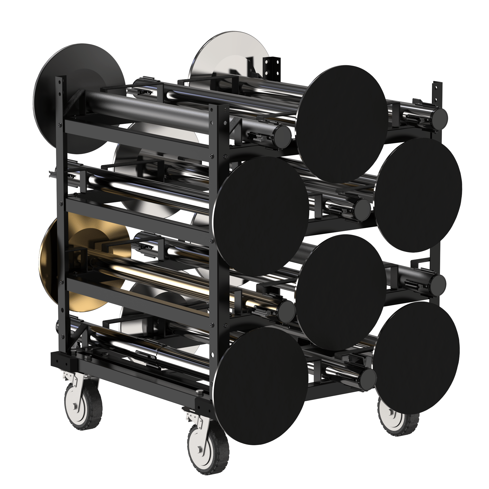 Horizontal Post Storage Cart (12 Posts or 24 Posts) - Trafford Industrial - Crowd Control Warehouse