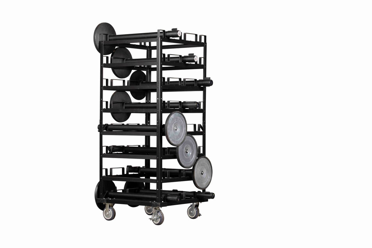 Horizontal Post Storage Cart (12 Posts or 24 Posts) - Trafford Industrial - Crowd Control Warehouse