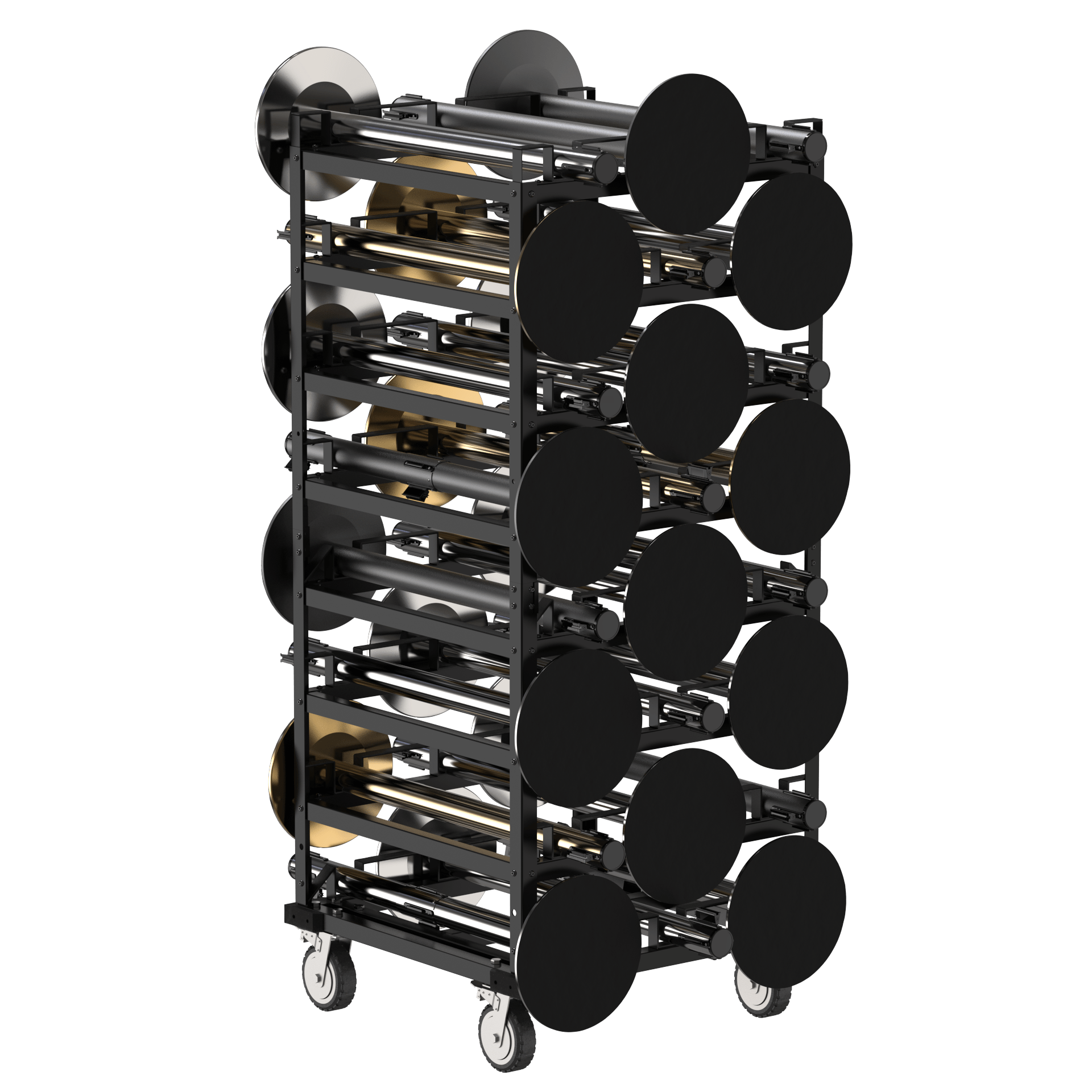 Horizontal Post Storage Cart (12 Posts or 24 Posts) - Trafford Industrial - Crowd Control Warehouse