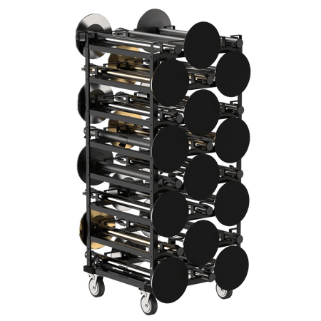 Horizontal Post Storage Cart (12 Posts or 24 Posts) - Trafford Industrial - Crowd Control Warehouse