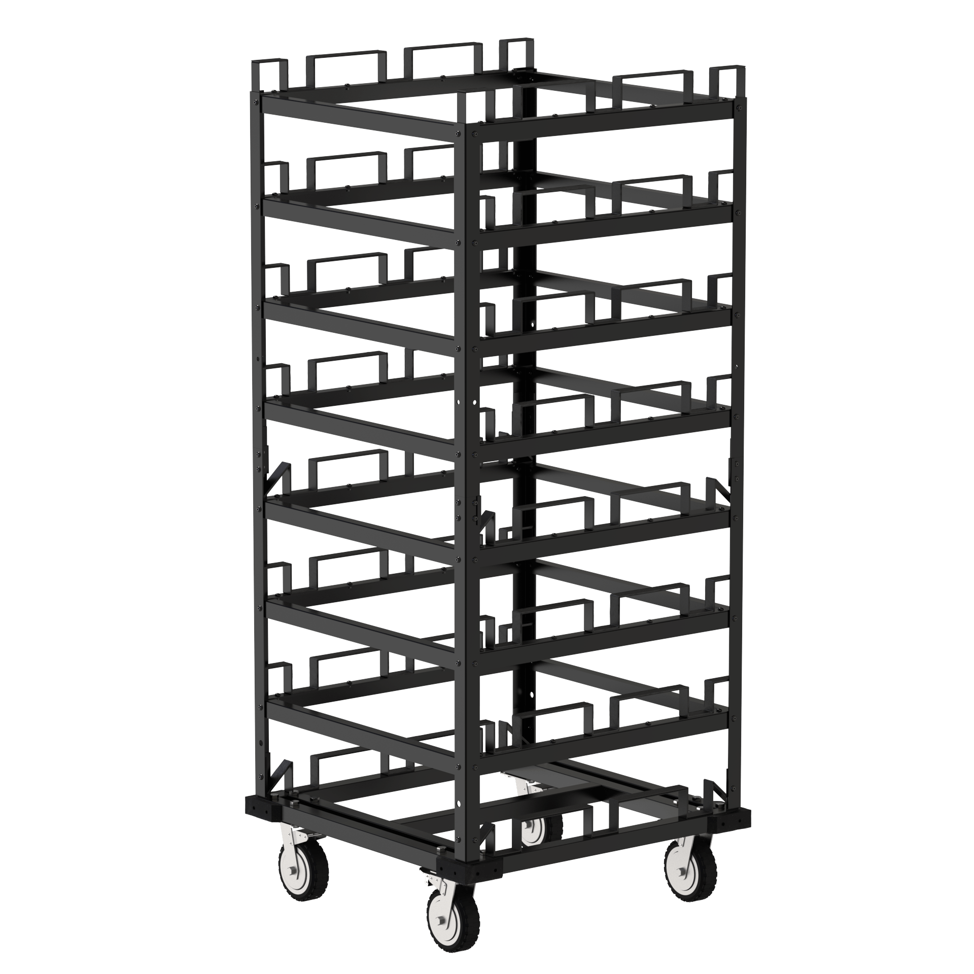 Horizontal Post Storage Cart (12 Posts or 24 Posts) - Trafford Industrial - Crowd Control Warehouse