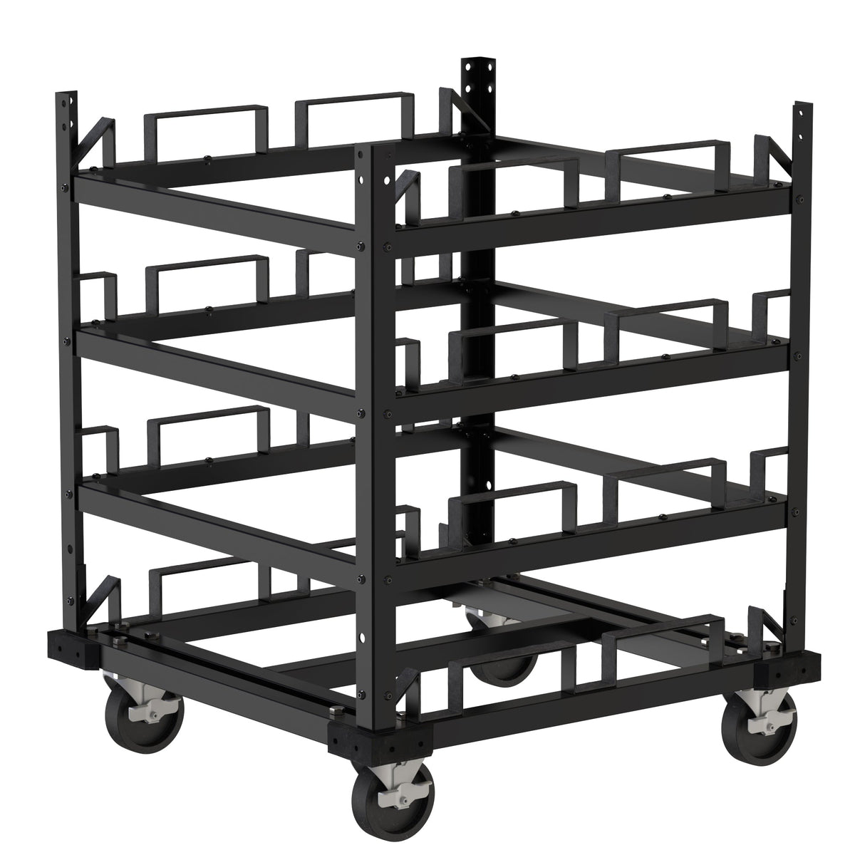Horizontal Post Storage Cart (12 Posts or 24 Posts) - Trafford Industrial - Crowd Control Warehouse