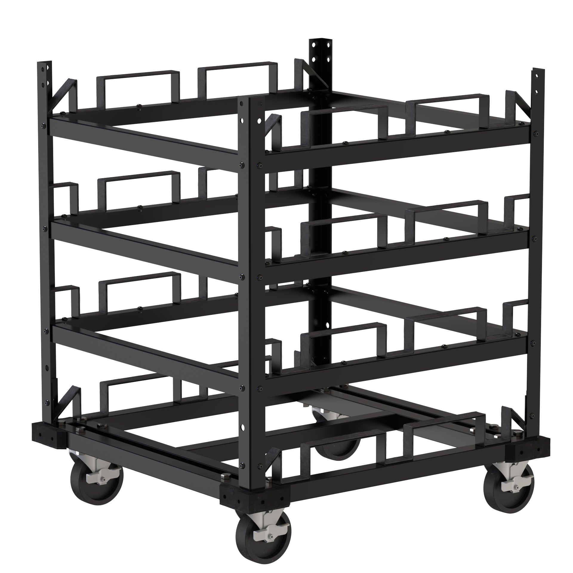 Horizontal Post Storage Cart (12 Posts or 24 Posts) - Trafford Industrial - Crowd Control Warehouse