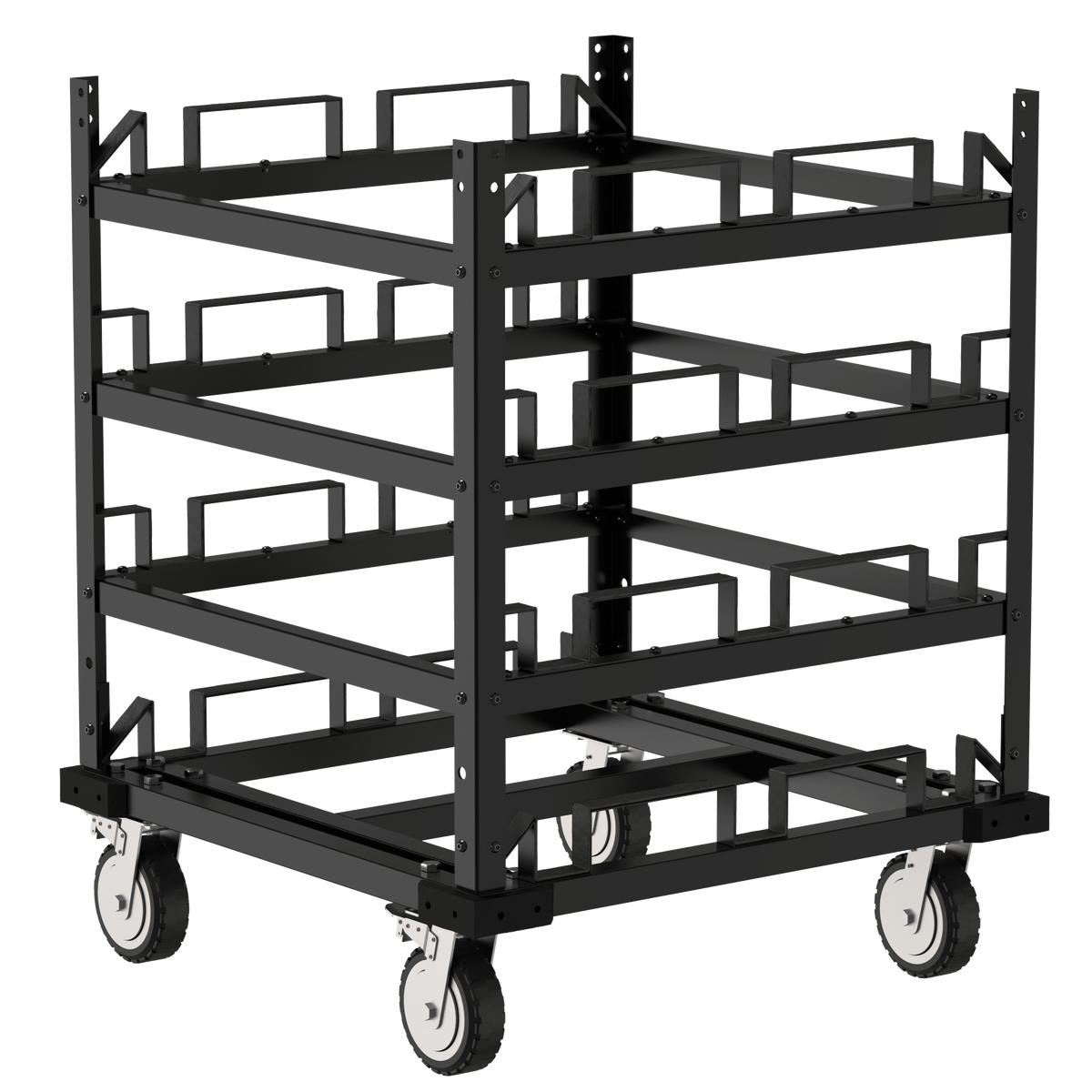 Horizontal Post Storage Cart (12 Posts or 24 Posts) - Trafford Industrial - Crowd Control Warehouse