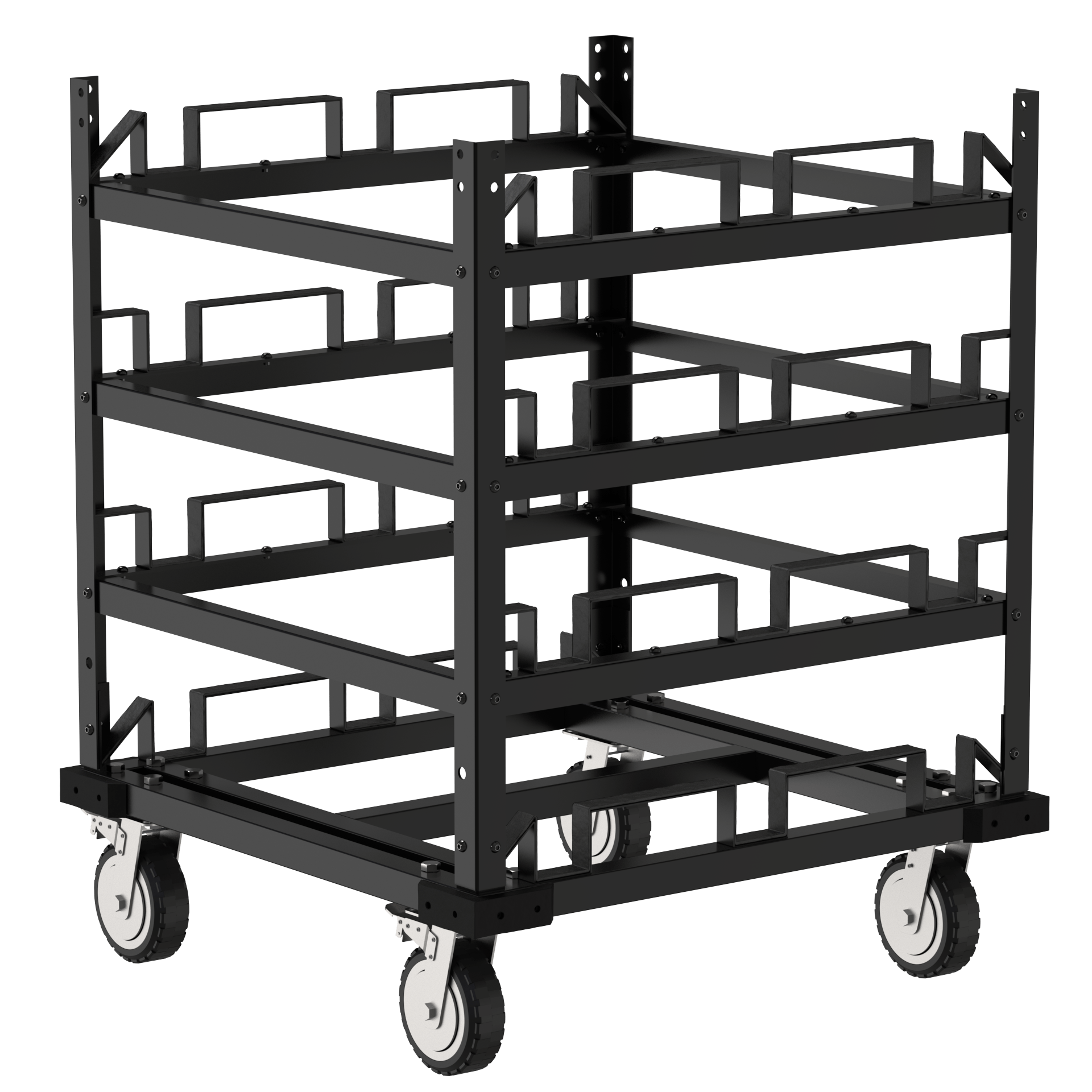 Horizontal Post Storage Cart (12 Posts or 24 Posts) - Trafford Industrial - Crowd Control Warehouse