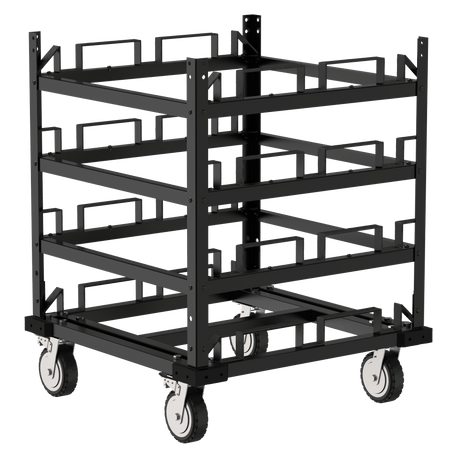 Horizontal Post Storage Cart (12 Posts or 24 Posts) - Trafford Industrial - Crowd Control Warehouse