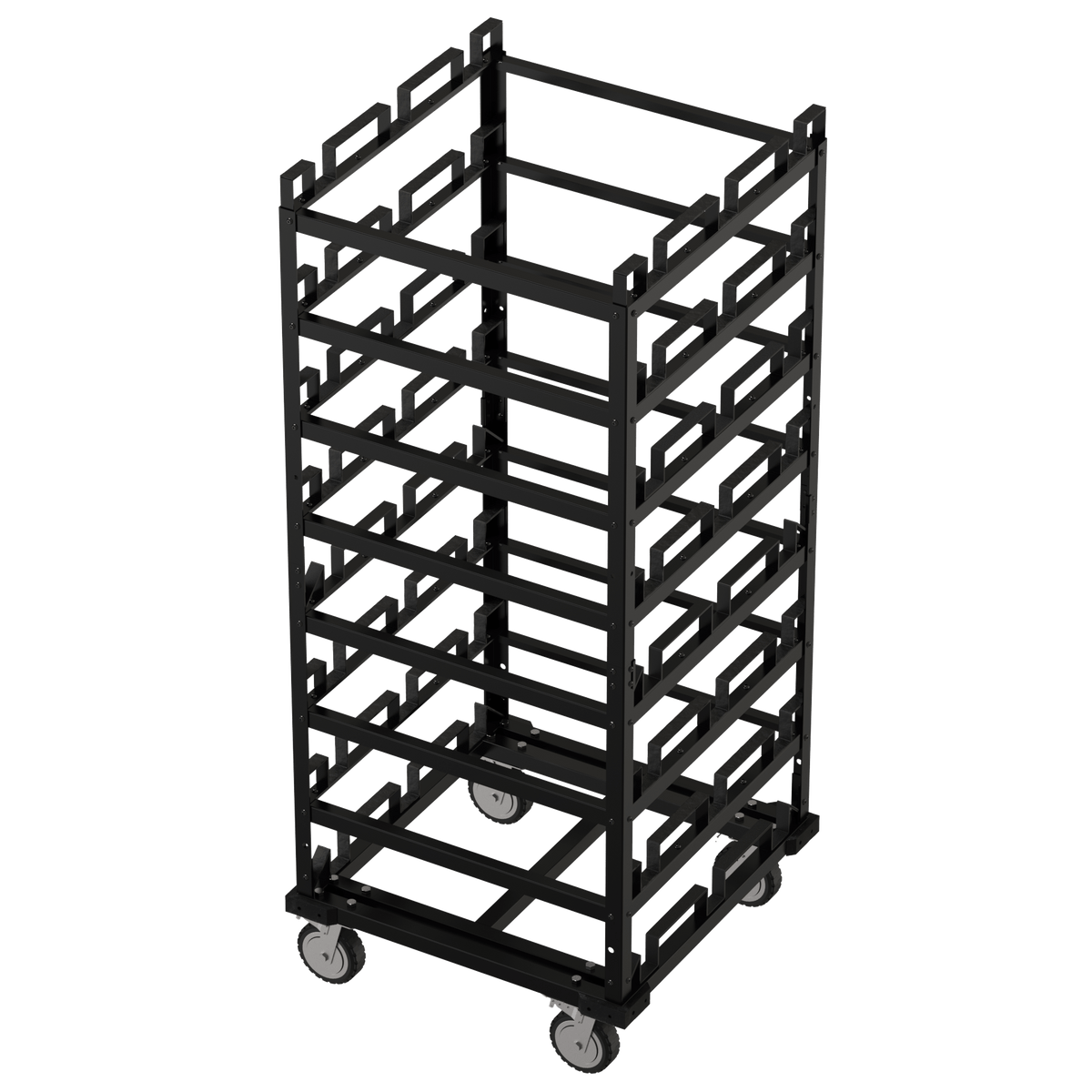 Horizontal Post Storage Cart (12 Posts or 24 Posts) - Trafford Industrial - Crowd Control Warehouse