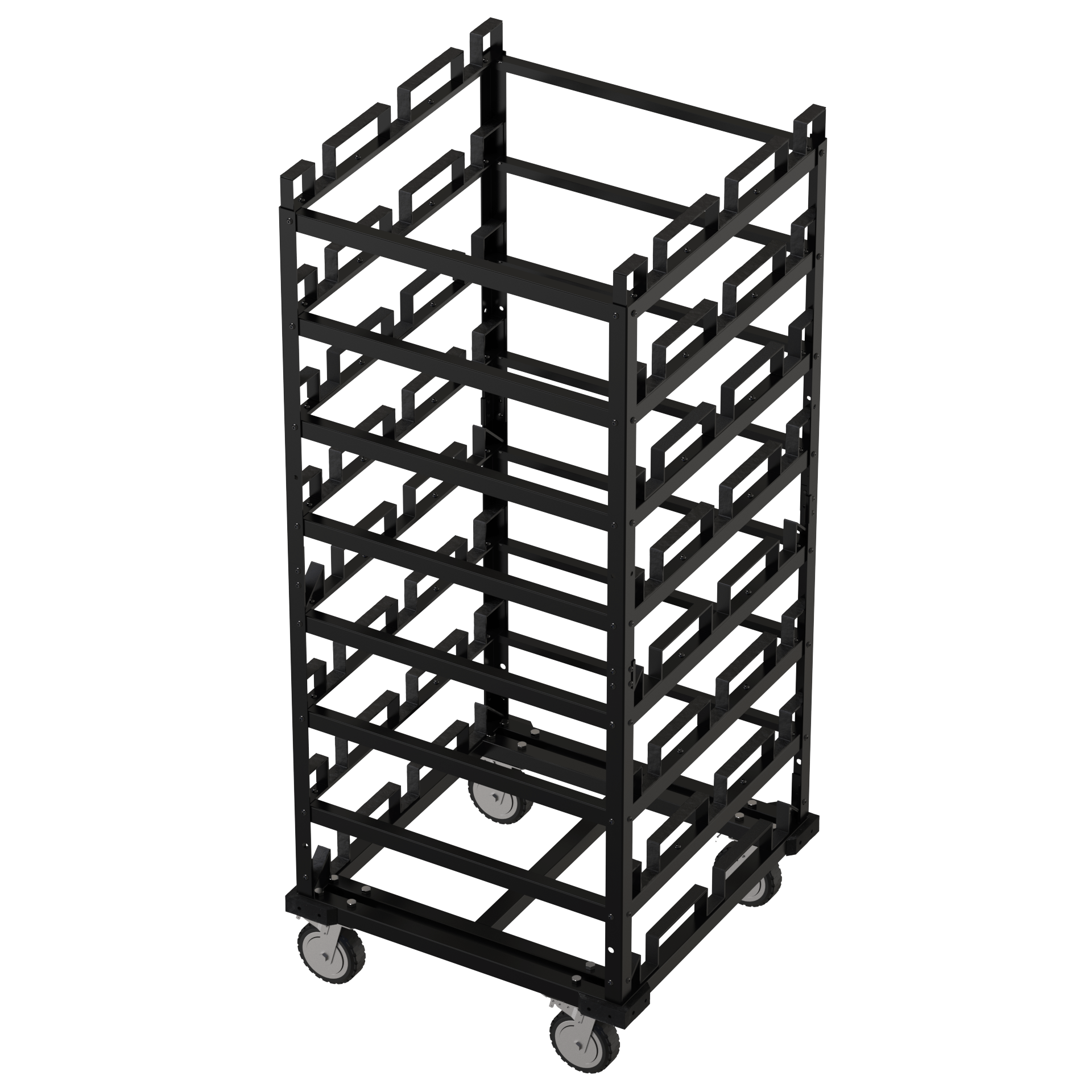 Horizontal Post Storage Cart (12 Posts or 24 Posts) - Trafford Industrial - Crowd Control Warehouse