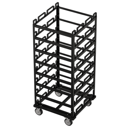Horizontal Post Storage Cart (12 Posts or 24 Posts) - Trafford Industrial - Crowd Control Warehouse