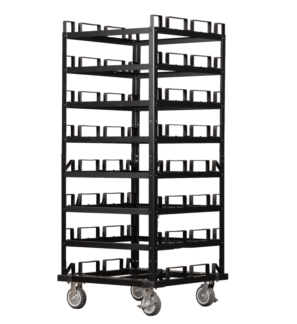 Horizontal Post Storage Cart - 24 Posts - Crowd Control Warehouse