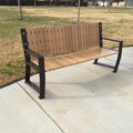 Vertical Slats Wood Park Bench - 67 In.