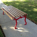 Plain Slatted Wood Backless Park Bench - 72 In.