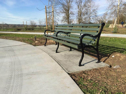 Plain Slatted Wood Park Bench - 48 In.