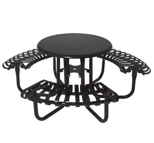 Kensington 3 - Seat Round Solid Top Picnic Table - 46 In. - Crowd Control Warehouse