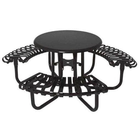 Kensington 3 - Seat Round Solid Top Picnic Table - 46 In. - Crowd Control Warehouse