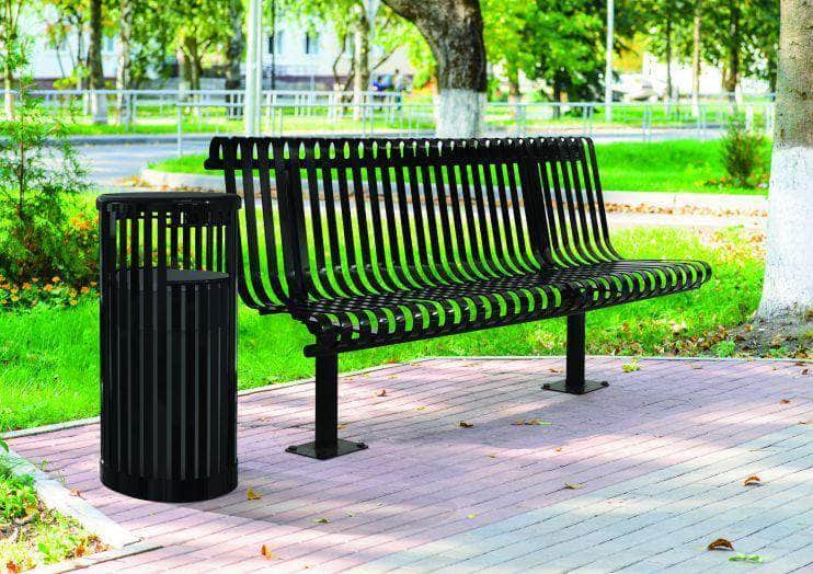 Kensington Park Bench with Back - 6 Ft. - Crowd Control Warehouse