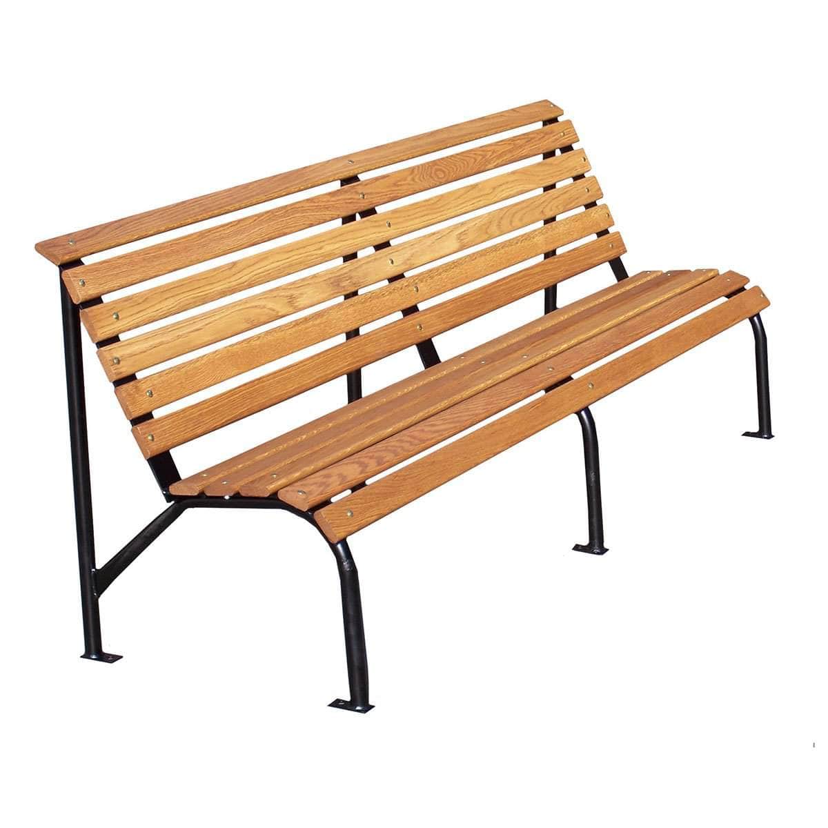 L - Shaped Wood Park Bench - 48 In. - Crowd Control Warehouse